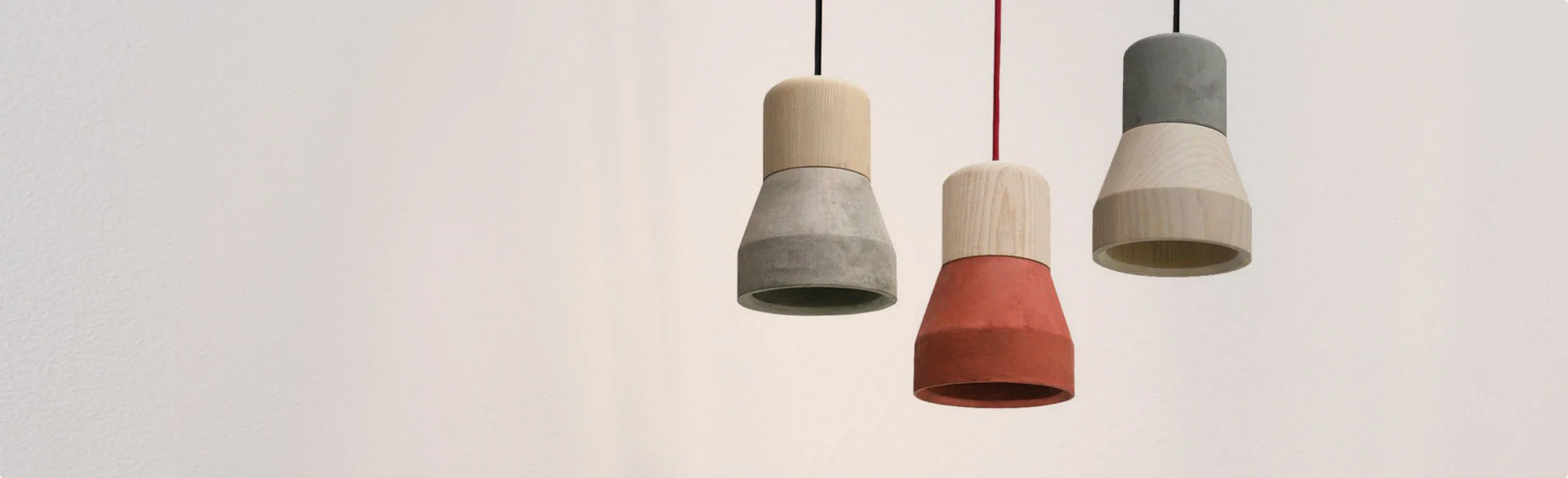 Đèn thả  Bê tông và gỗ 